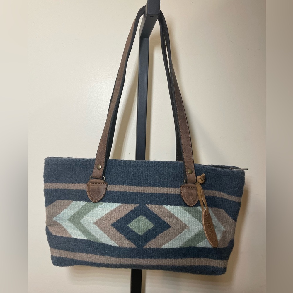 MZ Artisan Made Stylish Geometric Wool Tote Bag